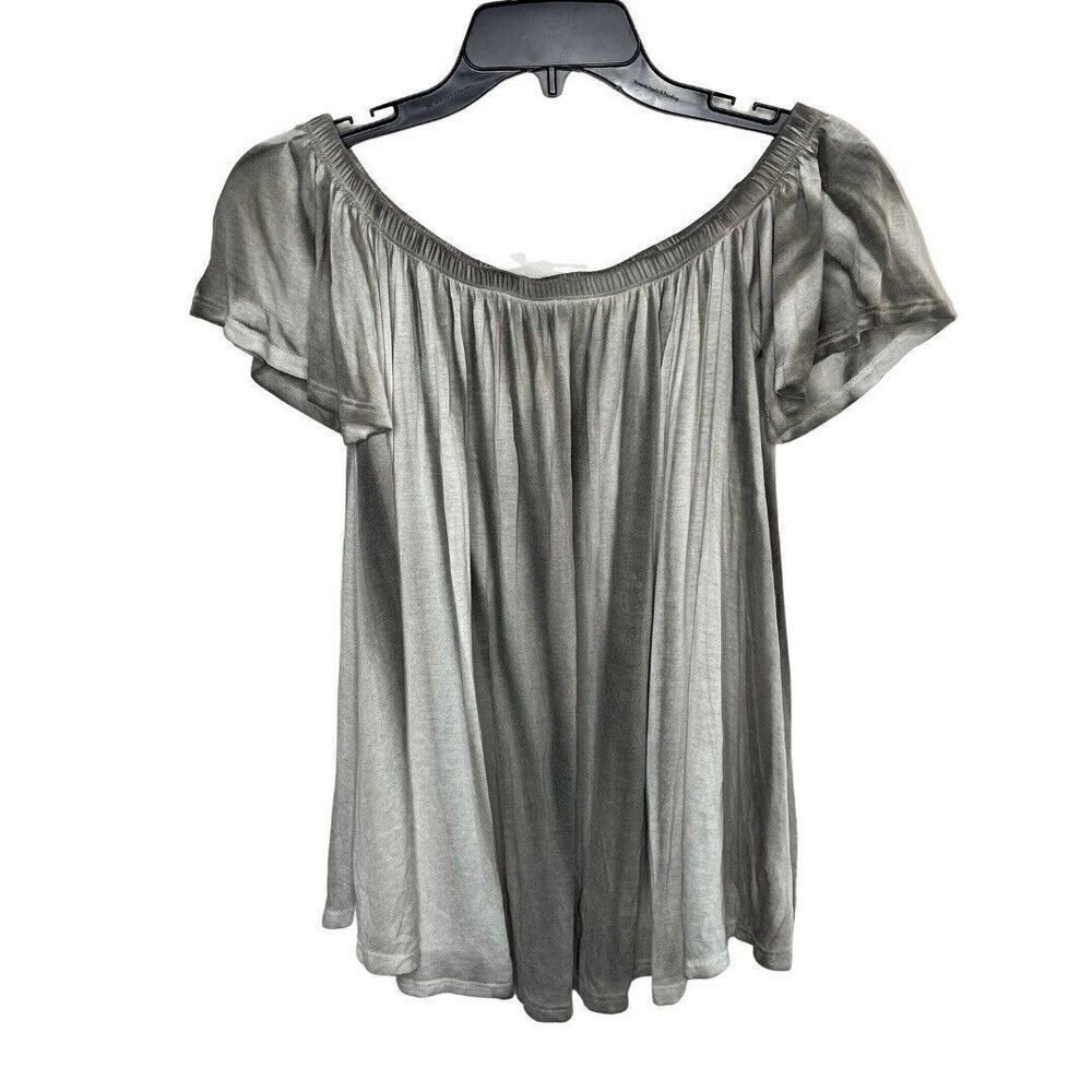 FREE PEOPLE Womens Gray Off-Shoulder Swing Top NEW $68 Stretch Sz Small S